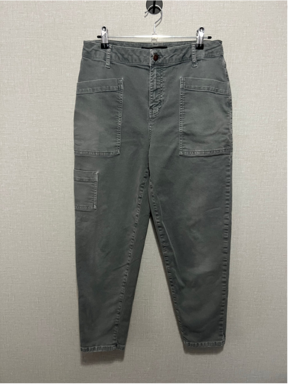 Boden Denim Muted Sage Green Utility Barrel Leg Pants With Extra Pockets
